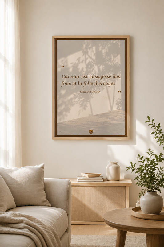 Affiche encadrée A3 — "Love inspires Greatness"— Ghaïth Dad