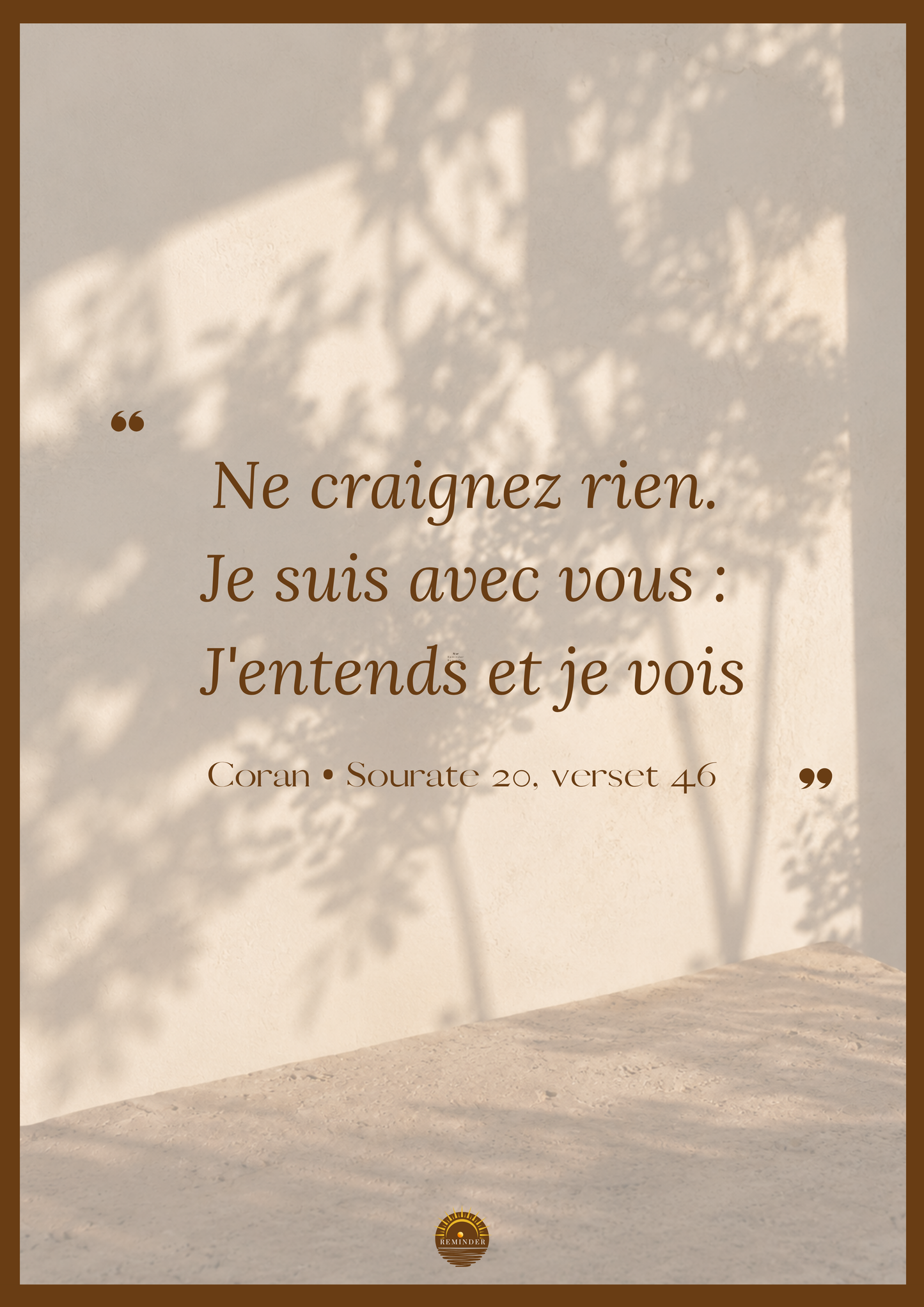 Affiche "Ne craignez rien. Je suis avec vous : J'entends et je vois"