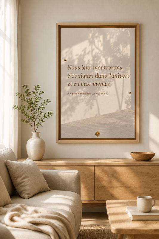 Affiche "Nous leur montrerons Nos signes dans l'univers et en eux-mêmes"