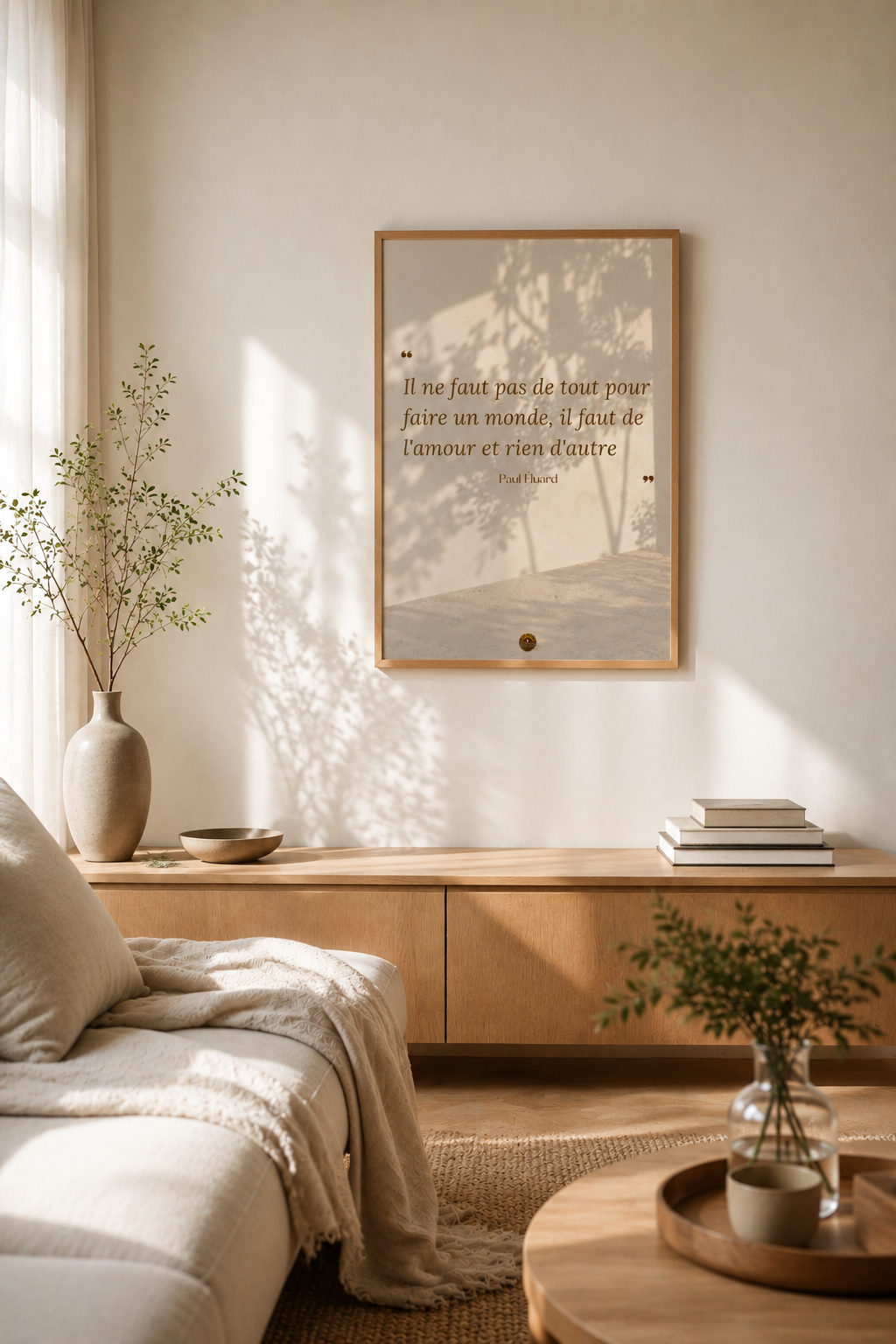 Affiche encadrée A3 — "Il ne faut pas de tout pour faire un monde..." — Paul Éluard