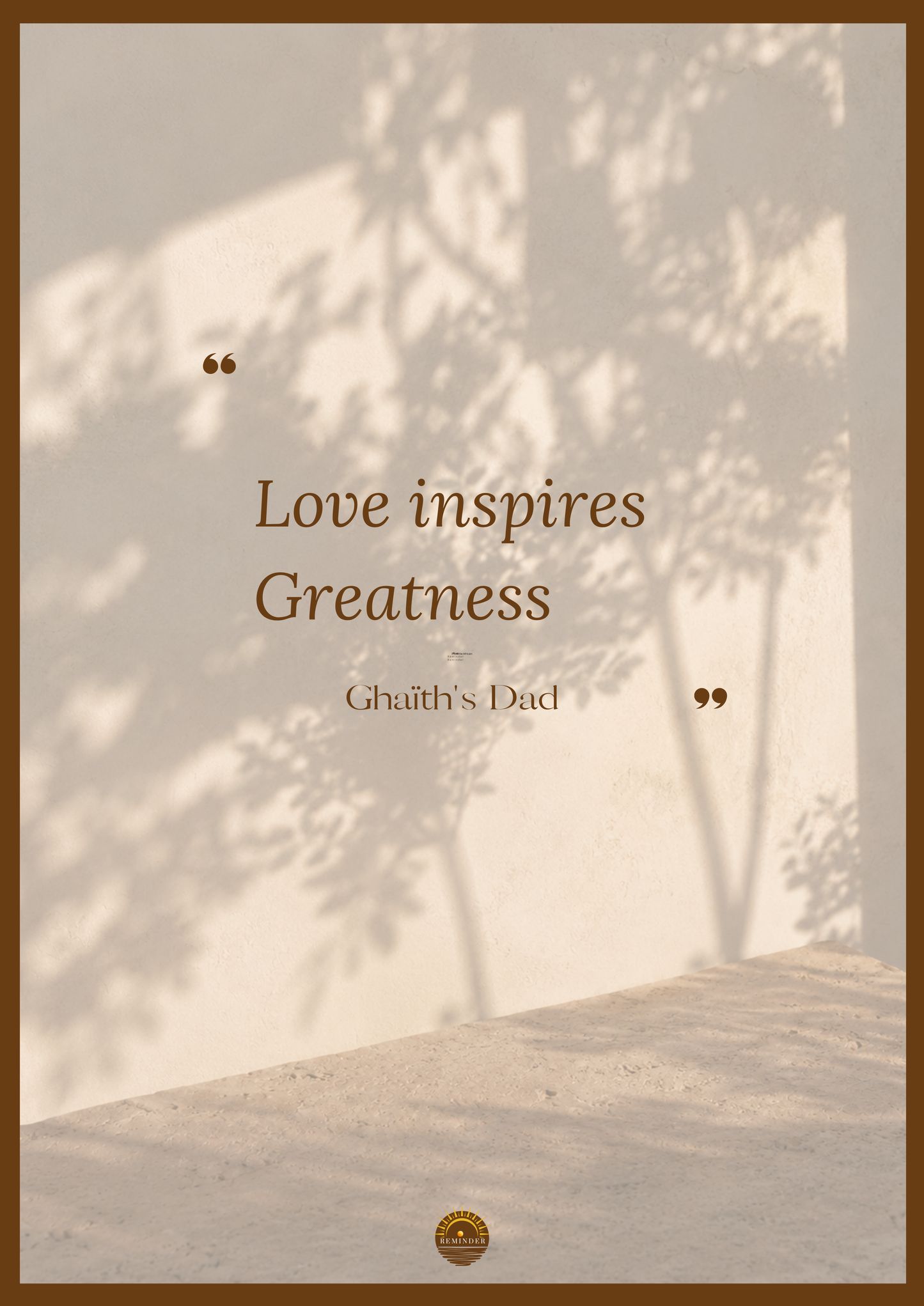 Affiche "Love inspires Greatness"