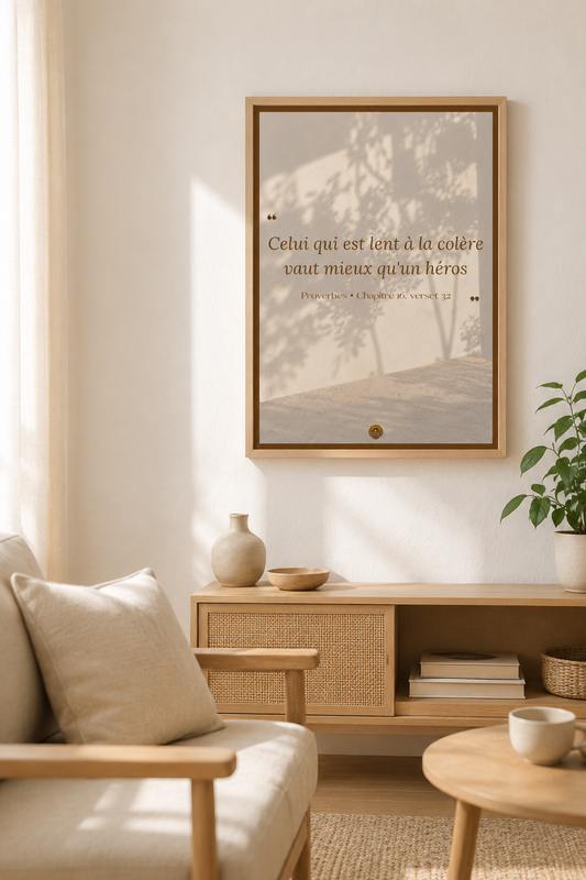 Affiche "Celui qui est lent à la colère vaut mieux qu'un héros"