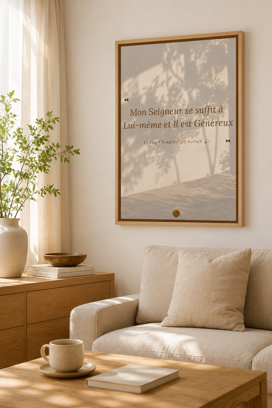Affiche "Mon Seigneur se suffit à Lui-même et Il est Généreux"