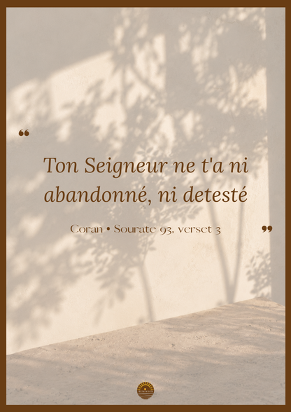 Affiche "Ton Seigneur ne t'a ni abandonné, ni détesté"