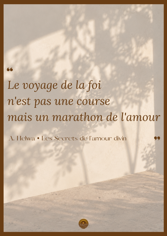 Affiche "Le voyage de la foi n'est pas une course, mais un marathon de l'amour"
