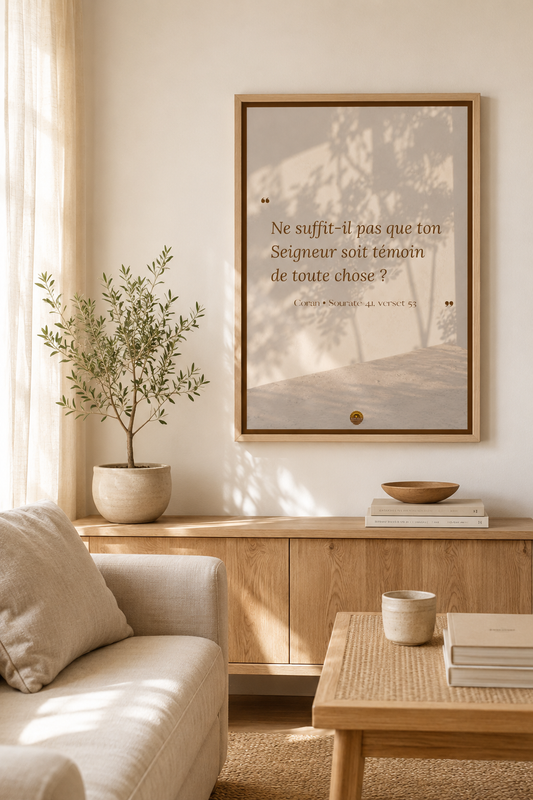 Affiche "Ne suffit-il pas que ton Seigneur soit témoin de toute chose"